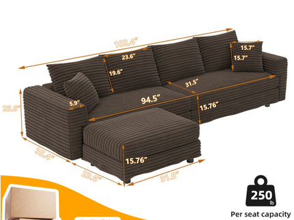 Modern Comfy Upholstered Sofa Cloud Couch & Deep Seat Couches