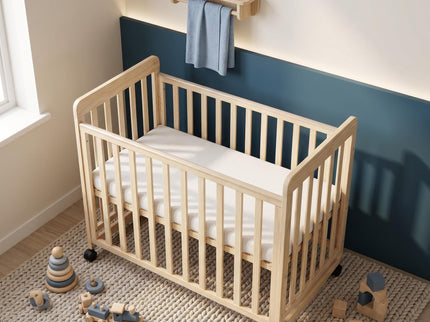 Portable Bedside Bassinet With 3 Adjustable Heights, Mini Crib For Newborns - Natural Wood