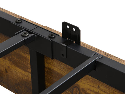 Contemporary Bed Frame With Storage Headboard, Charging Station, LED Lights