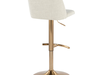 Toriano - Contemporary Adjustable Barstool Swivel With Rounded T Footrest (Set of 2)