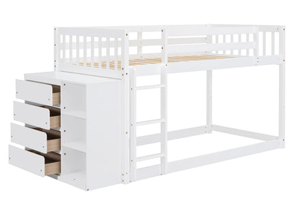 Bunk Bed With 4 Drawers And 3 Shelves