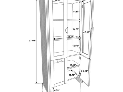 Dreydon - 4 Door Display Cabinet - Light Brown