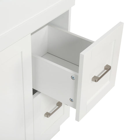 Bathroom Vanity With 2 Doors, 2 Drawers, Adjustable Shelf, Hidden Slides & Soft Close Hinges