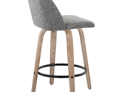 Toriano - Contemporary Fixed-Height Counter Stool & Swivel With Round Footrest (Set of 2)