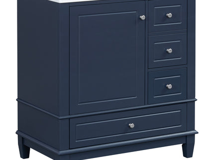 Freestanding Bathroom Vanity With Sink, Soft Close Door, 3 Drawers