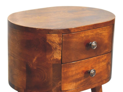 Mini Rounded Nightstand - Chestnut