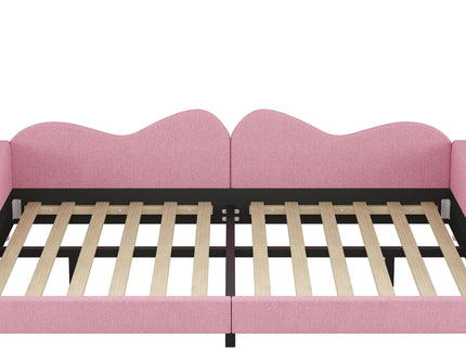 Upholstered Daybed, Sherpa Fabric Sofabed With Cloud-Shaped Backrest