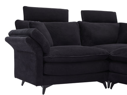 Modern Deep Seat Sectional Sofa With Ottoman