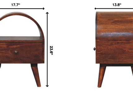 Dome Bedside Table - Brown