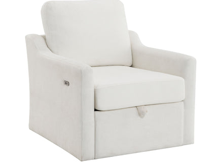 Swivel Arm Chair With USB Type-C Charging And Book Pocket