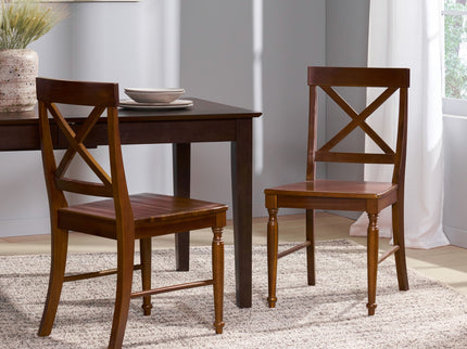 Dining Chair With X Shaped Back (Set of 2)