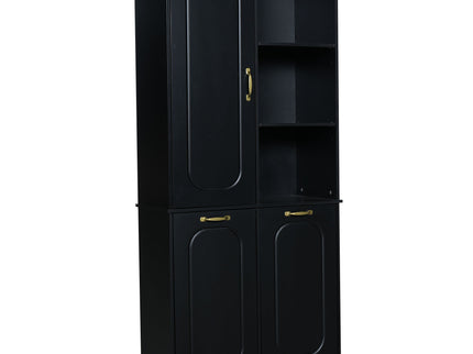 Freestanding Tall Storage Cabinet With 2 Tilt Out Hampers