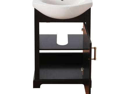 20" Bathroom Vanity With Bulged Sink, Freestanding Single Vanity Set, Soft Close Door