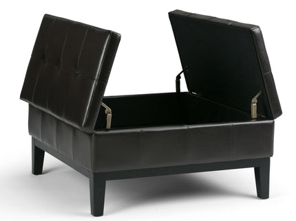 Dover - Square Coffee Table Storage Ottoman - Tanners Brown