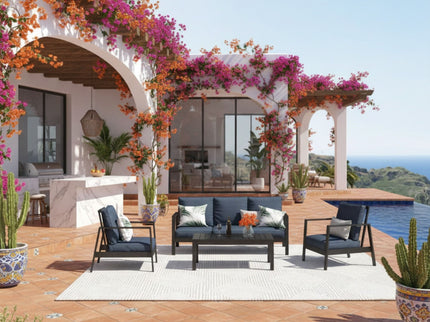 Modern 5 Seat Outdoor Patio Furniture Set With Coffee Table