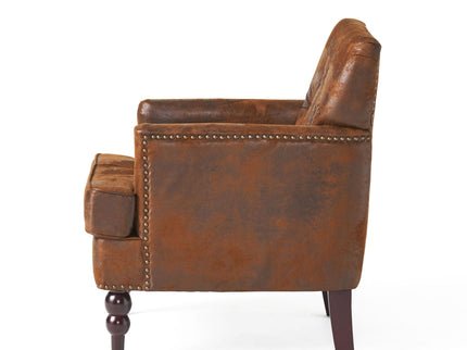 Vitality - Club Chair With Button Tufted Diamond Stitching And Turned Legs