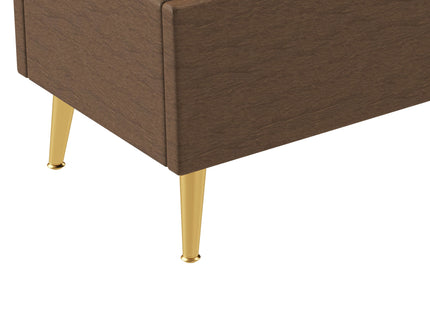 Modern Tufted Storage Ottoman Bench With Metal Legs