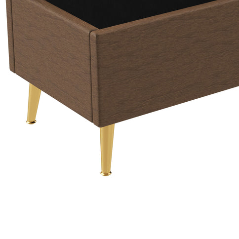 Modern Tufted Storage Ottoman Bench With Metal Legs
