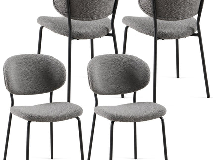 Boucle Dining Chairs, Dining Chairs With Metal Legs For Dining Room, Kitchen, Living Room