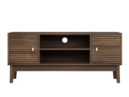 TV Stand, Entertainment Center With Storage, Media Console Table For Living Room - Walnut