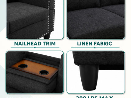 L - Shaped Sectional Sofa With Movable Left Chaise