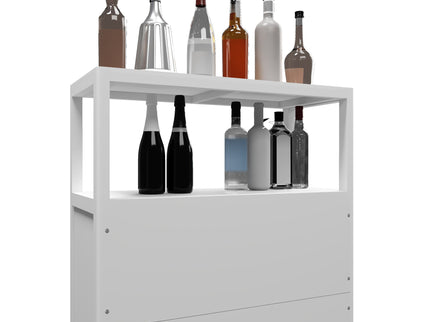 Bamboo Large Capacity Storage Cabinet With Shelves For Bathroom And Living Room - White