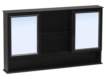 Wall Mounted Bathroom Medicine Cabinet With Double Mirrored Doors