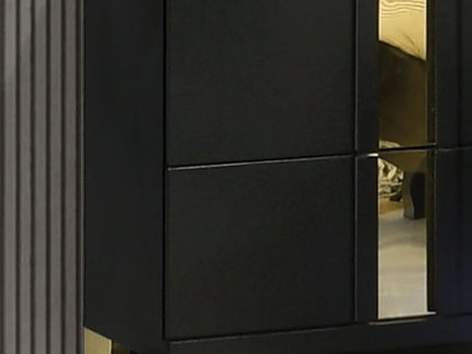 Contemporary Nightstand With 2 Drawer Storage - Black