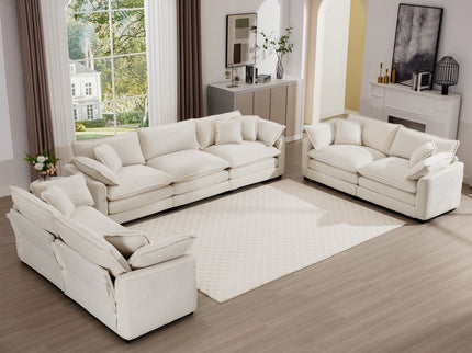 Elegant Oversized Sectional Sofa Set With Deep Seats And Flexible Layout