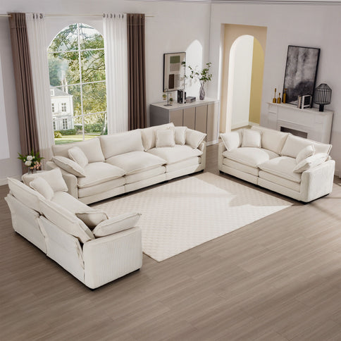 Elegant Oversized Sectional Sofa Set With Deep Seats And Flexible Layout