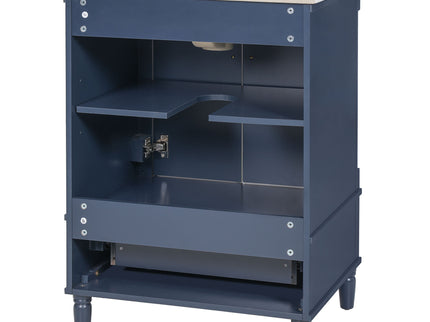 Bathroom Vanity With Ornate French Cylinder Legs, Soft Close Drawer