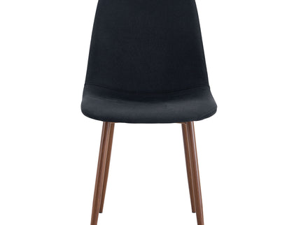 Luxury Simple Chair (Set of 4) Linen Cotton High Resilience Dining Chair With Metal Color Leg - Black / Walnut