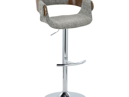 Elisa - Mid Century Modern Adjustable Barstool With Swivel With Rounded T Footrest (Set of 2)