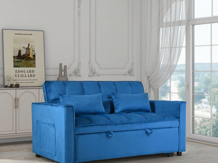 3 In 1 Pull Out Couch Convertible Sofa Bed With Reclining Backrest