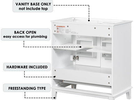 Modern Bathroom Vanity Base Only With Doors And Drawer