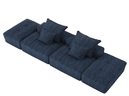 Modern Oversized Diy Combination Modular Sectional Sofa & Pillows