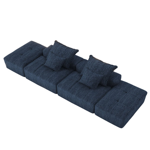 Modern Oversized Diy Combination Modular Sectional Sofa & Pillows