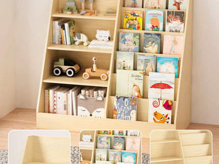 Bookshelf And Toy Storage Organizer, 4 Tier Bookcase With Display Stand For Playroom