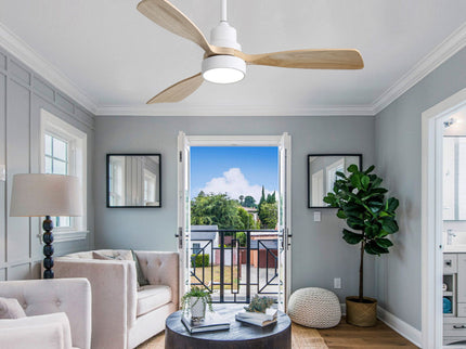 Indoor Ceiling Fan With Dimmable LED Light, 6 Speed Remote ControlLED DC Motor, Reversible Blades