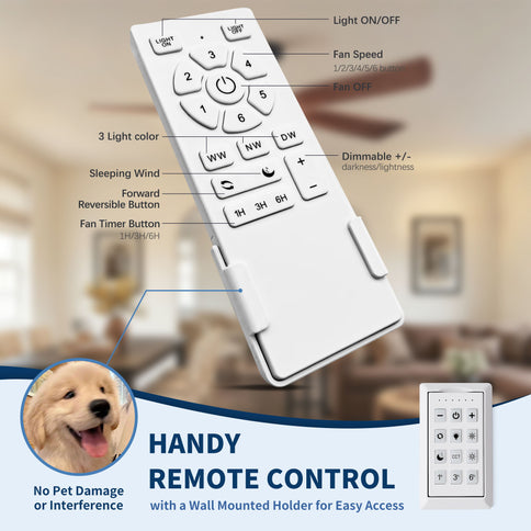 Ceiling Fan With Light And Remote Control