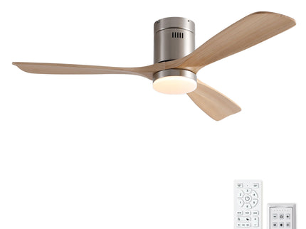 Low Profile Flush Mount Intergrated LED Ceiling Fan With Light And Silent Reversible Motor