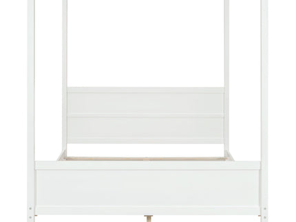 Canopy Platform Bed With Headboard And Footboard, Slat Support Leg