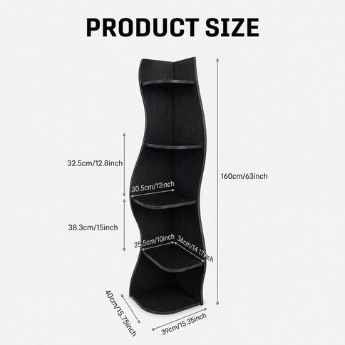 5 Tier S - Shaped Corner Shelf For Living Room