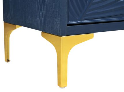 Modern 4 Door Sideboard With Creative Carved Surface And Adjustable Shelves