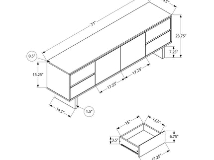 TV Stand With Storage Drawers And Cabinet - Brown