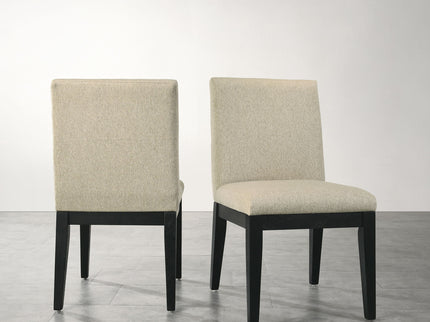 Roundhill Furniture - Rocco Contemporary Solid Wood Dining Chairs (Set of 2) - Beige