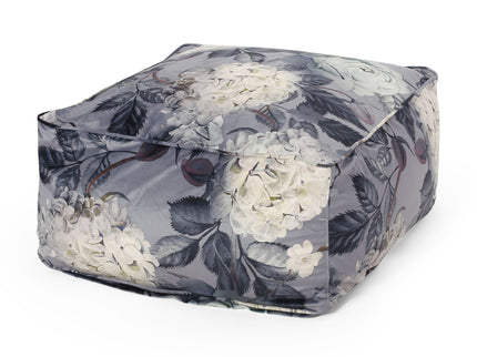 Hazel - Large Square Pouf With Flower Print
