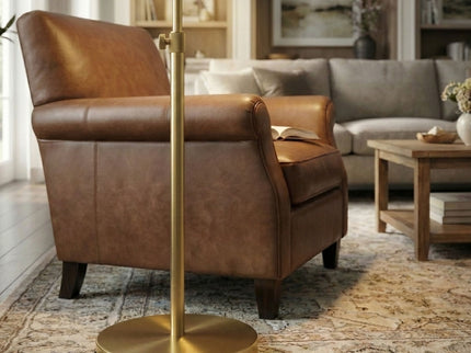 Verve - Floor Lamp With On / Off Switch Adjustable LED Round Base - Gold