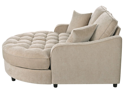 Modern Chaise Lounge Upholstered Sofa Couch With Tufted Seat And Detachable Pillows For Living Room