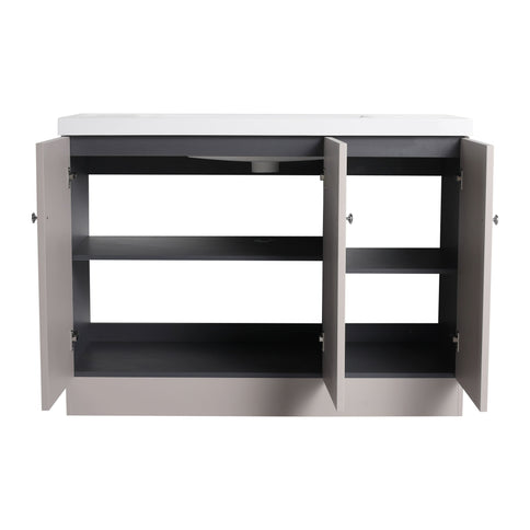 Contemporary Freestanding Bathroom Vanity With Resin Sink & Soft-Close Cabinet Doors